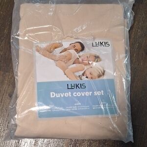 Queen Beige Duvet Cover Set